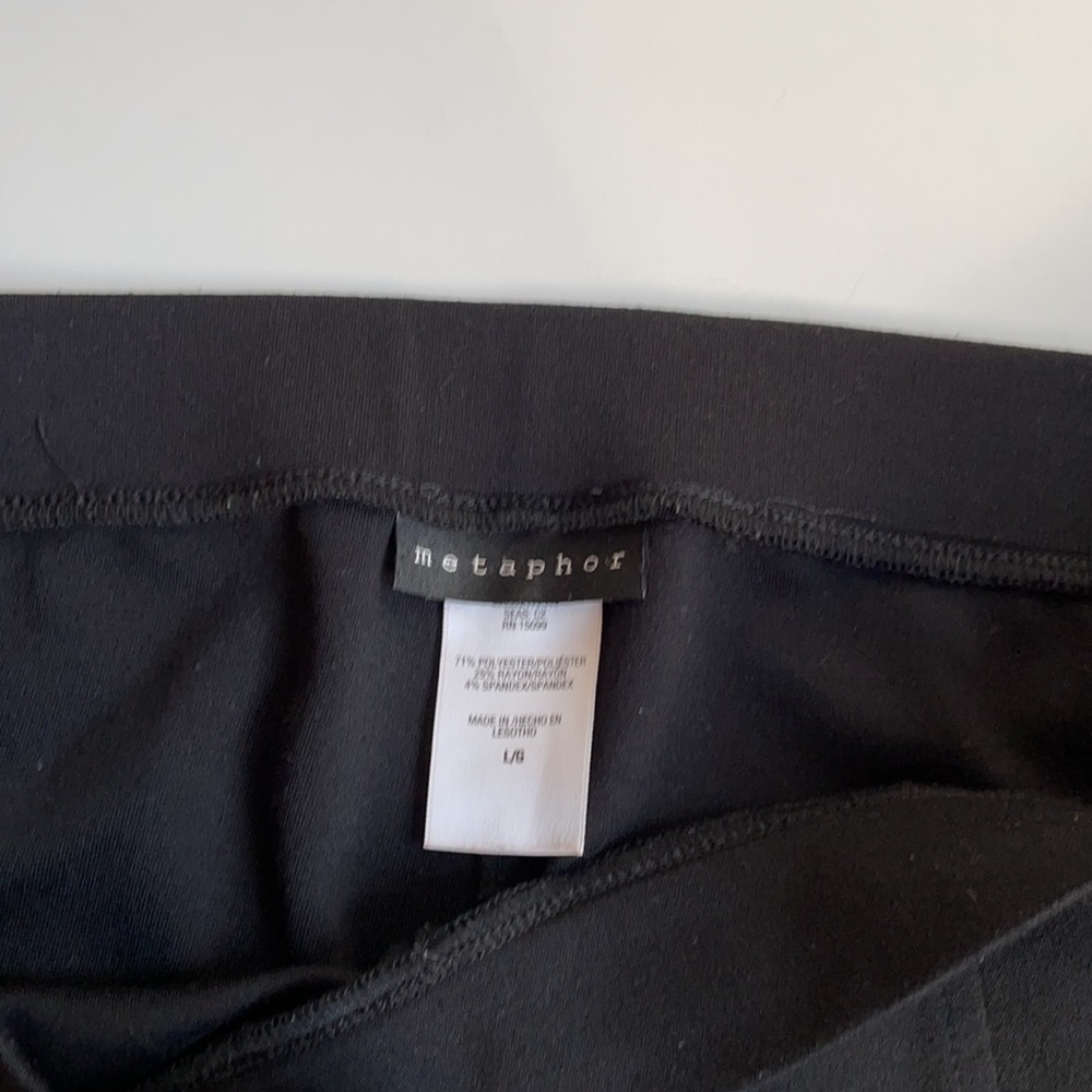 Metaphor pleated front heavyweight stretch knit skinny pants size large - Picture 3 of 6